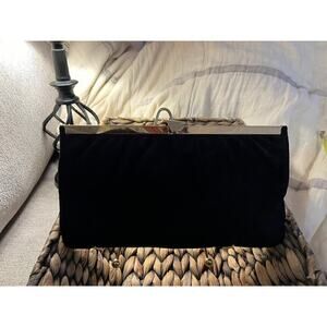 Vintage Black suede Harry Levine HL Clutch made in the USA
